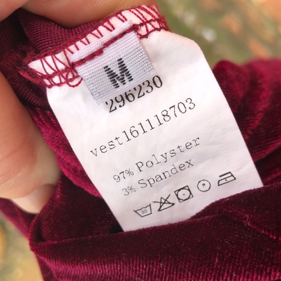 Ruby red velour racerback spaghetti strap top Great for Go Red For Women month - Picture 5 of 6